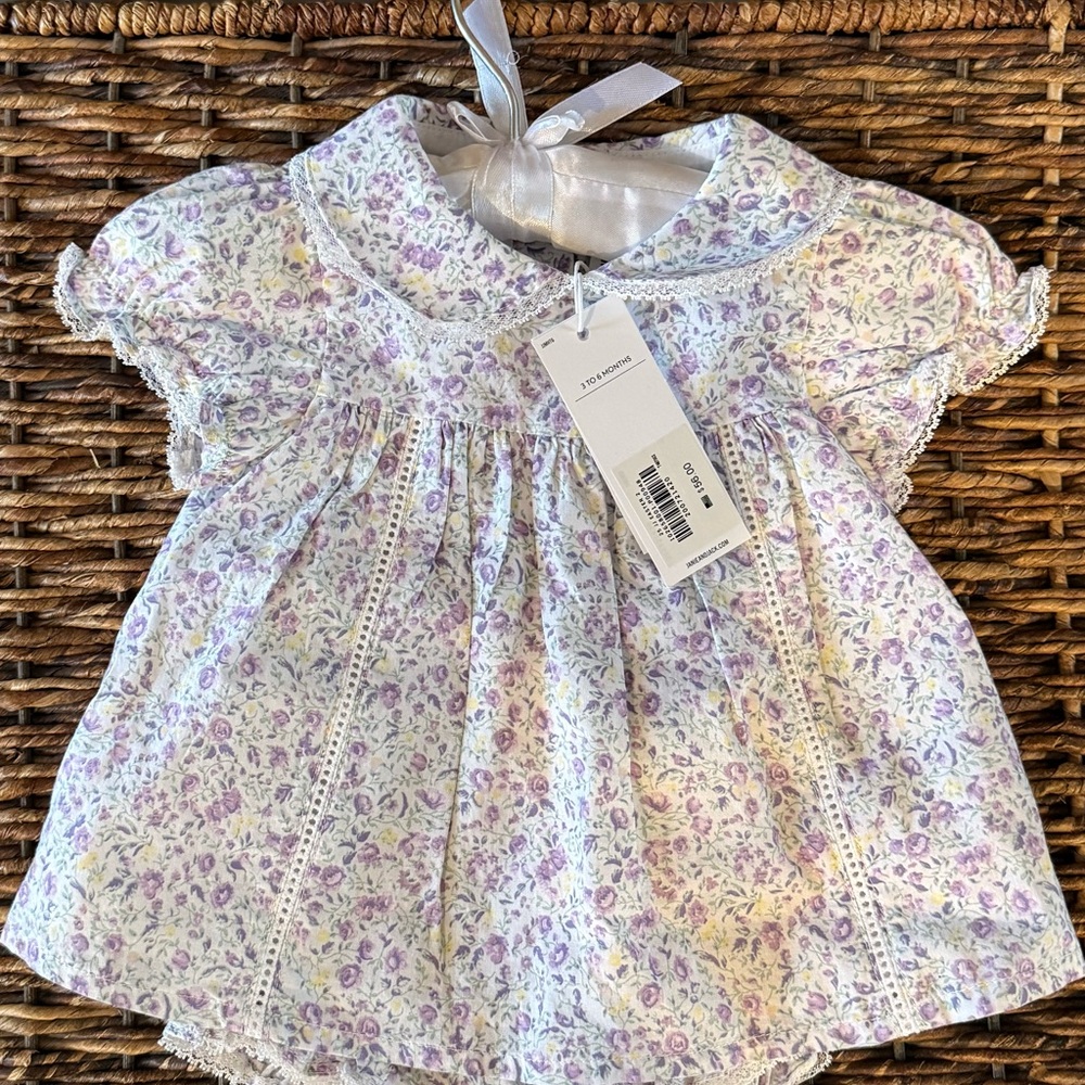 🪻Janie & Jack Lavender Floral Easter Dress 🪻🐣